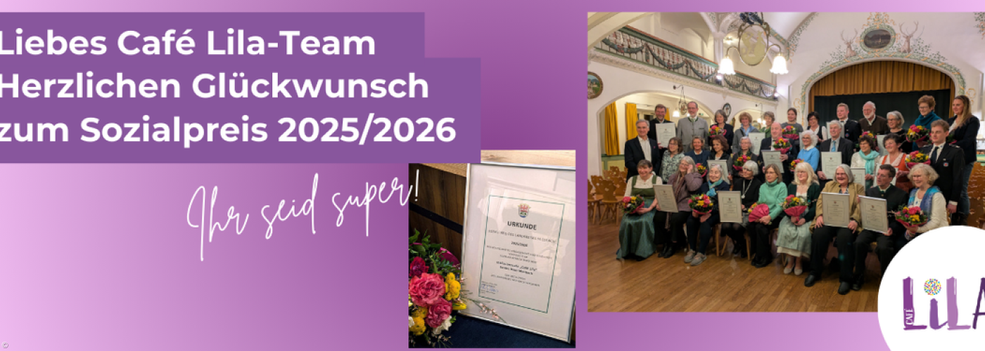 Das Café Lila hat den Sozialpreis gewonnen :)
